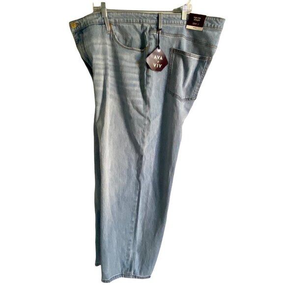 Ava & Viv High Rise Straight Medium Wash Stretch Jeans 22W NEW - Picture 5 of 11